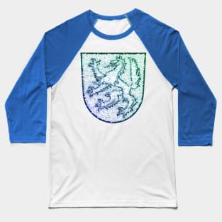 Low Poly Coat of Arms Gradient Green to Blue Baseball T-Shirt